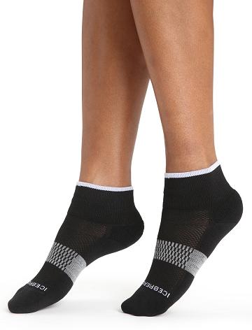 Dámské Ponožky Icebreaker Merino Multisport Light Mini Černé Bílé | CZ 1531LISH